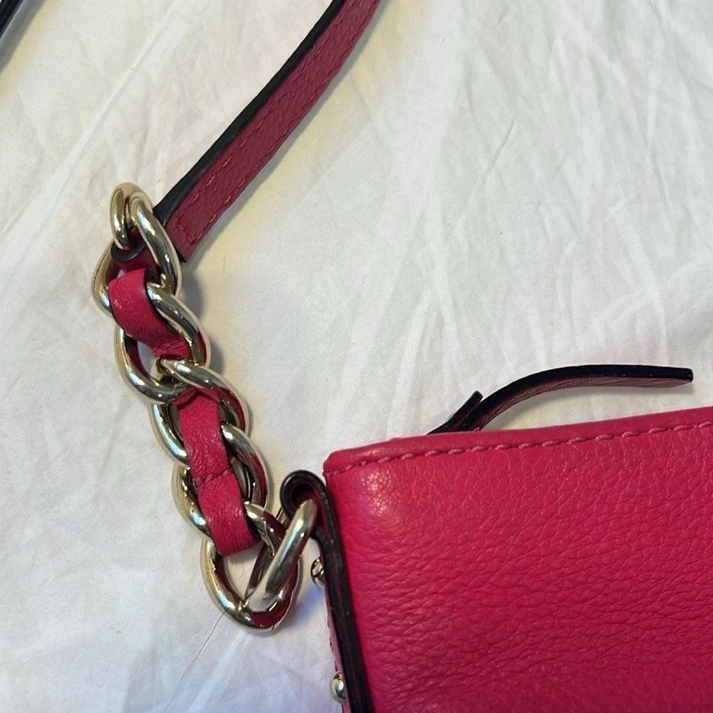 Kate Spade Magenta Leather‎ Y2K 2000s Shoulder Bag Crossbody Authentic Hot Pink